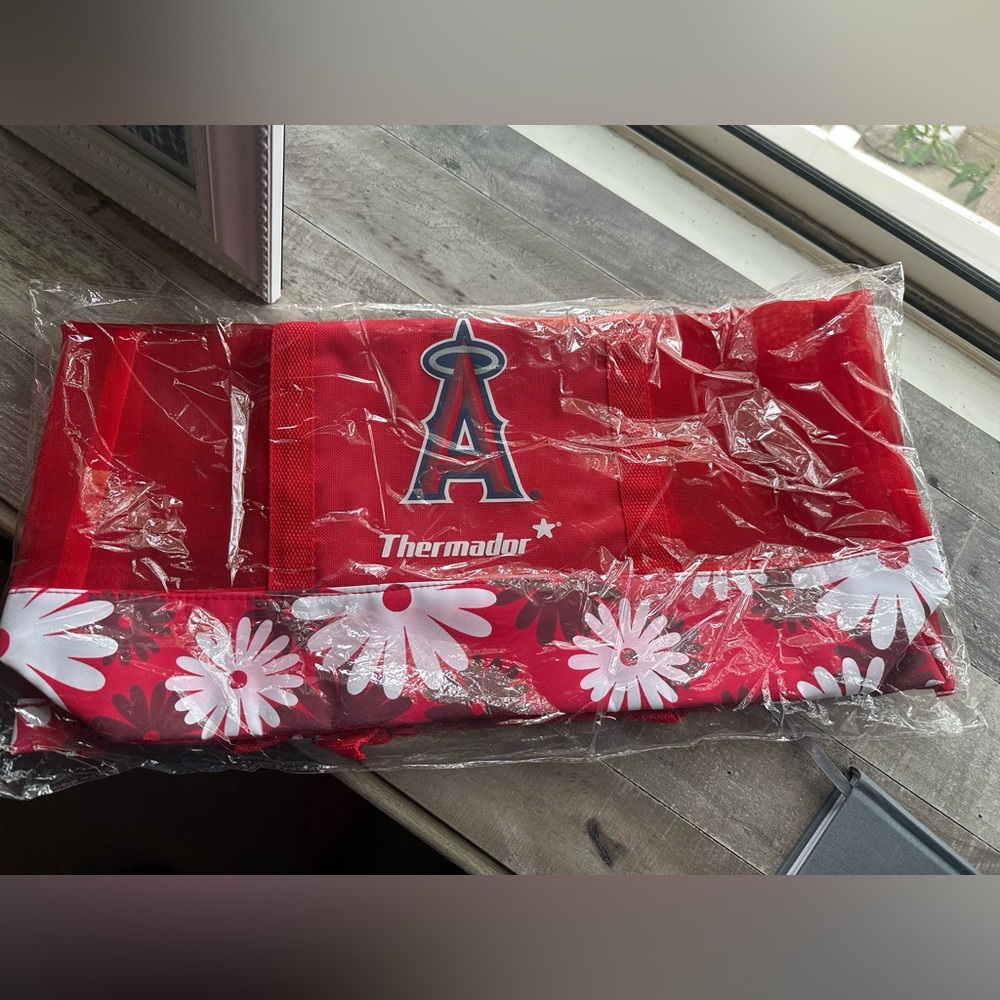 Angels Baseball Promo Floral Tote Bag by Thermador